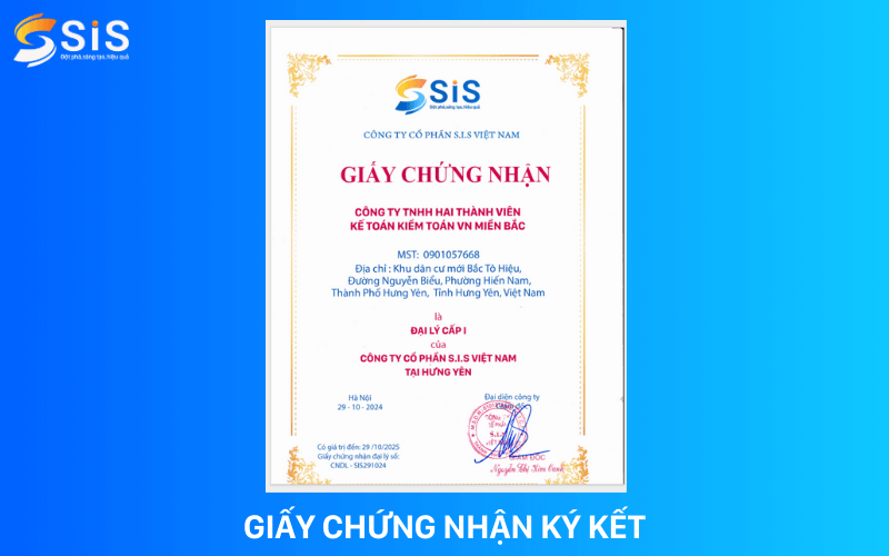 giấy chứng nhận ký kết