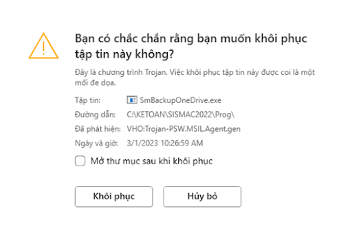 khôi phục file bị Kaspersky xóa