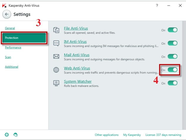Thêm phần mềm SIS vào danh sách trắng của Kaspersky