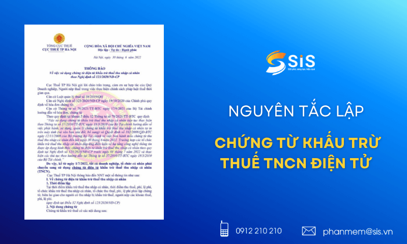 nguyên tắc lập chứng từ khấu trừ thuế TNCN điện tử