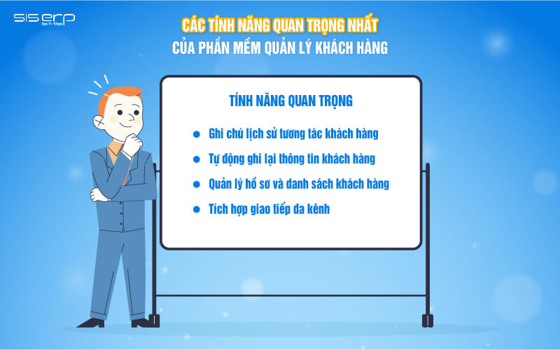tính năng của phần mềm quản lý khách hàng